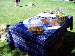 Fika dukat i trädgården